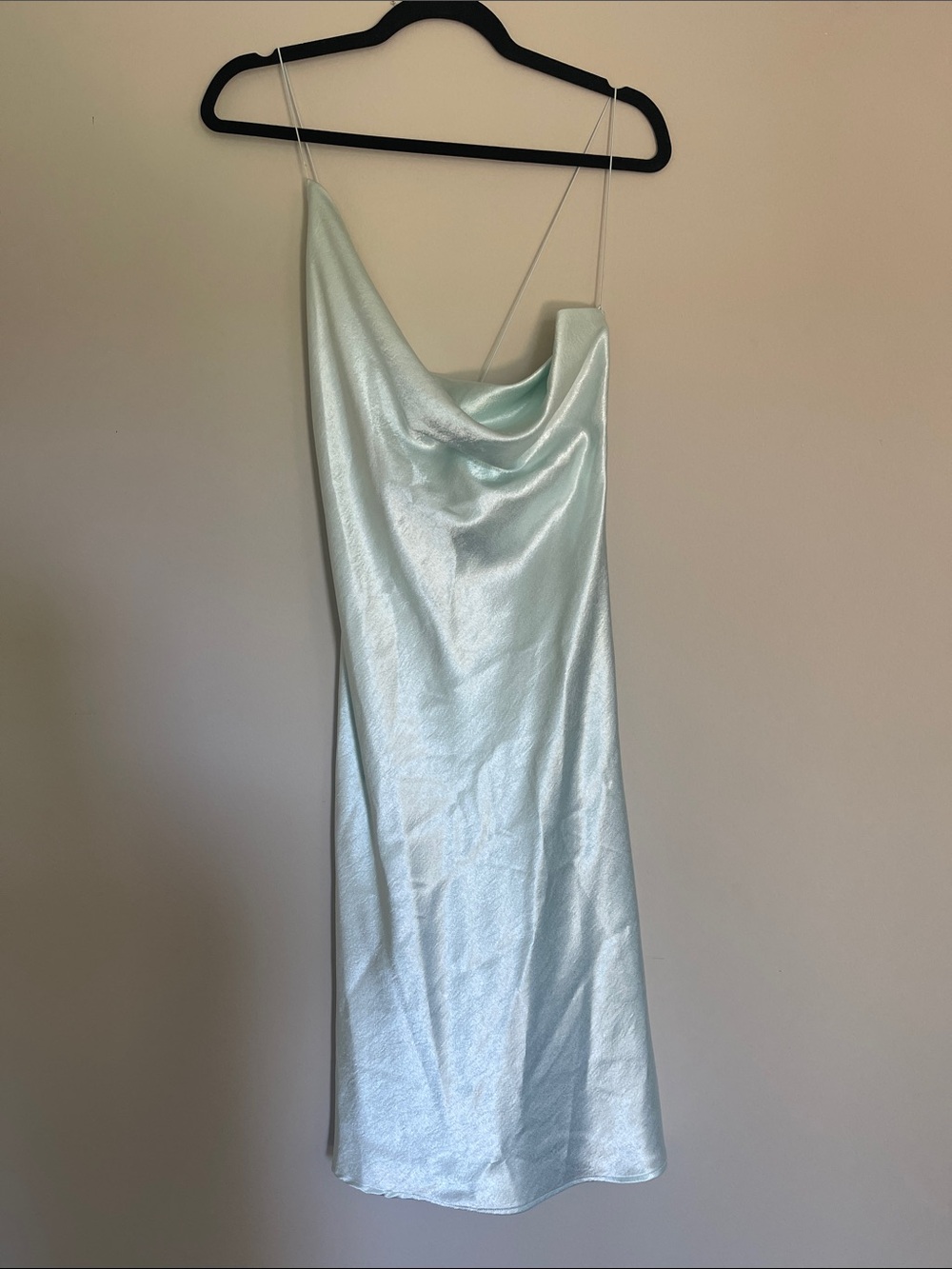 Double Zero Shimmery Light Mint Slip Mini Dress